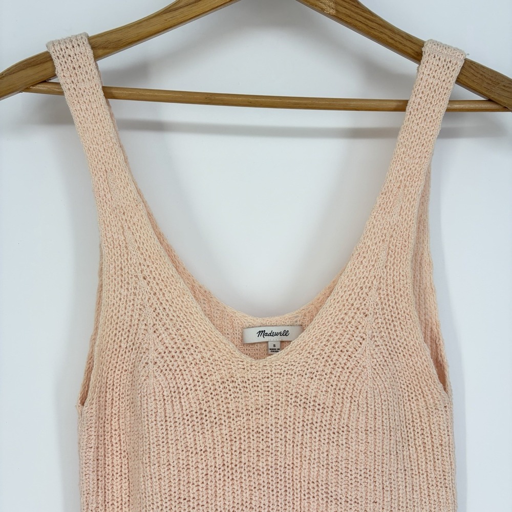 Madewell Monterey Sweater Tank Pink/Peach S Coastal Beach Softgirl Knit Feminine - Picture 3 of 7
